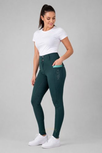 Helica Equestrian teliszilikonos hibrid leggings - méregzöld