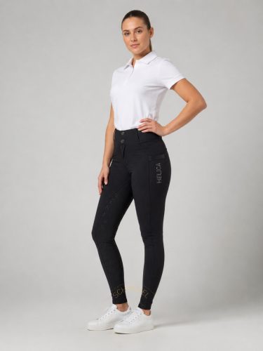 Helica Equestrian teliszilikonos hibrid leggings - fekete