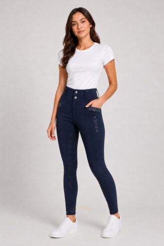 Helica Equestrian teliszilikonos hibrid leggings - navy